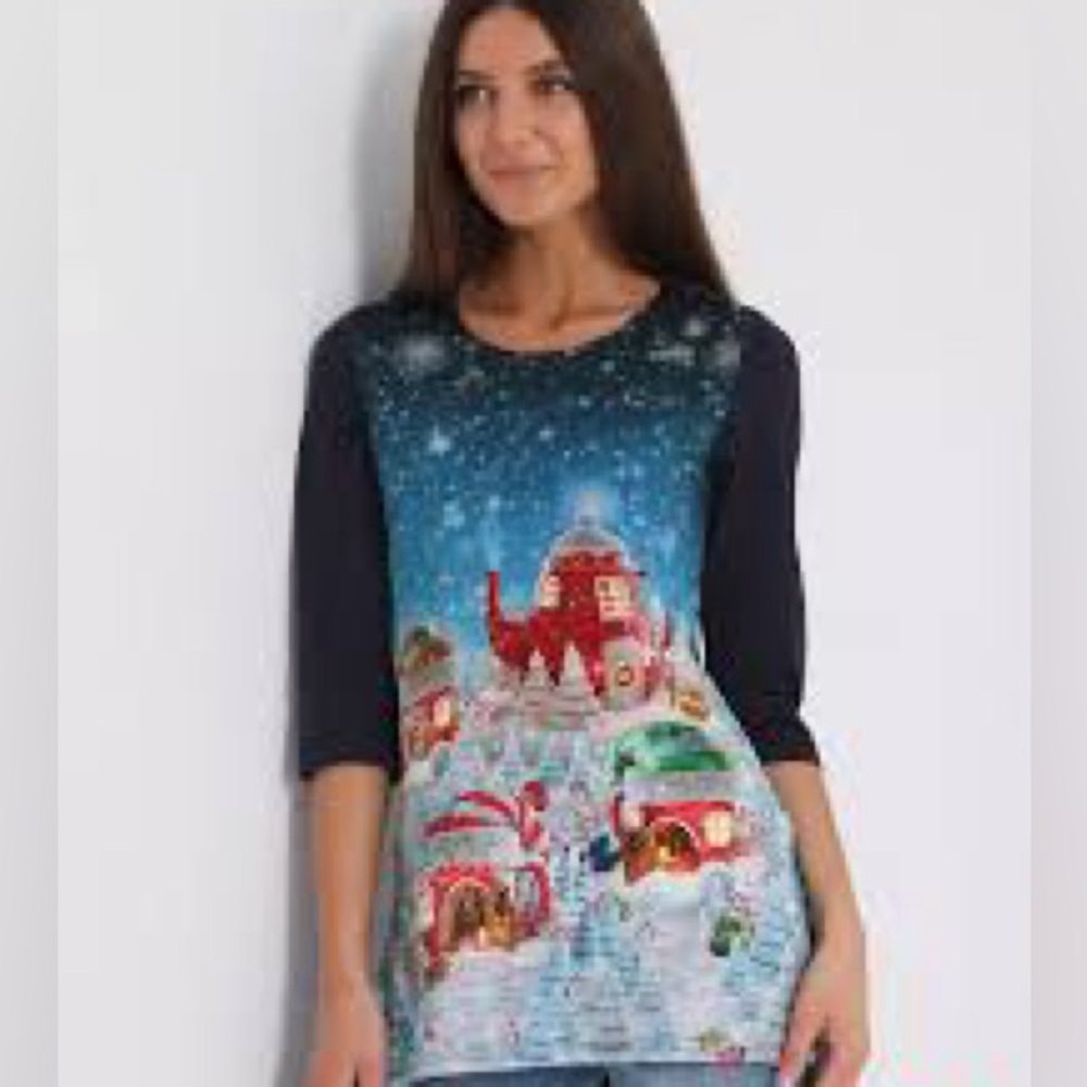 New Year's tunic - elongated festive T-shirt size -S. New with tags